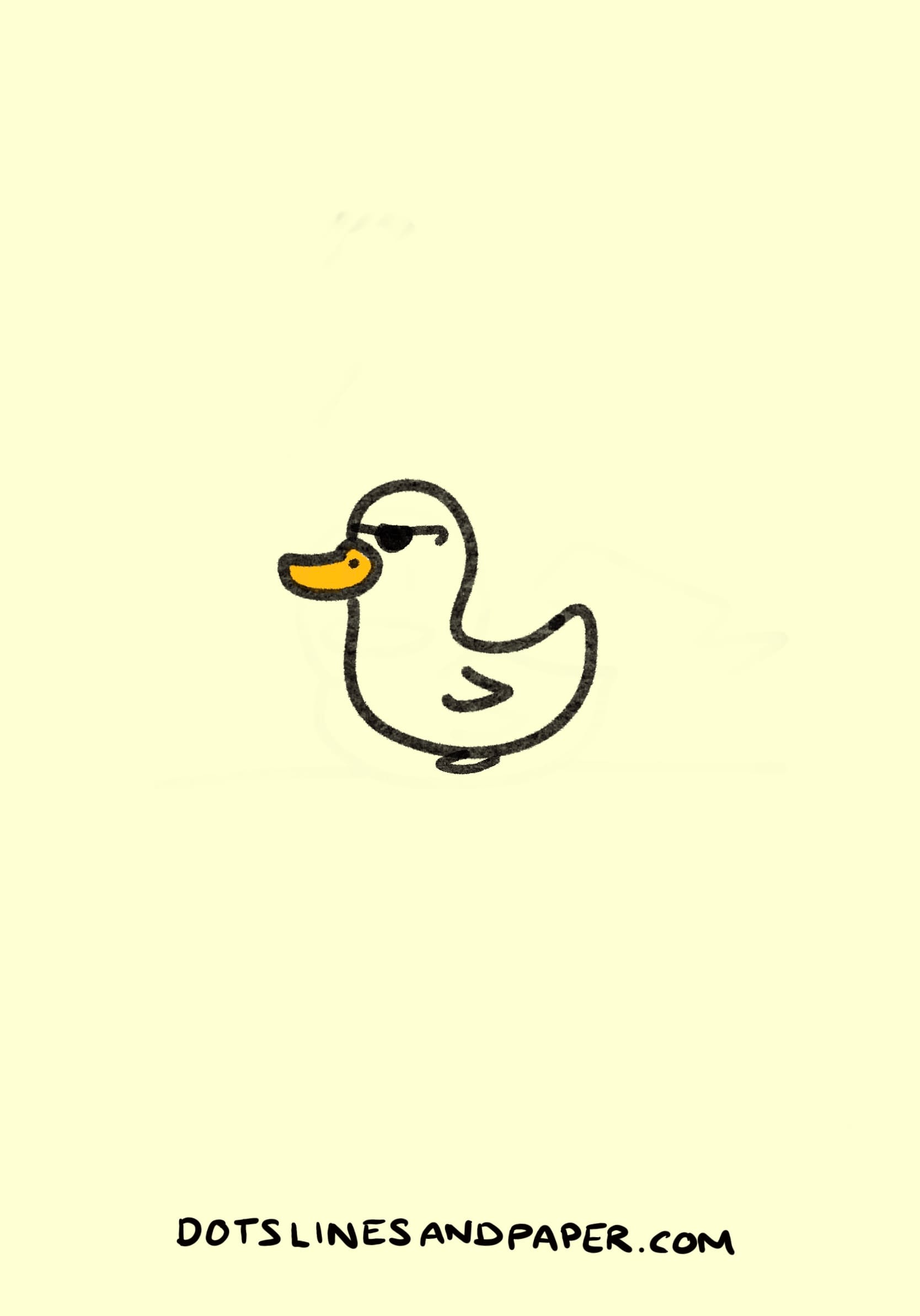 drawing of a duck wearing sunglasses