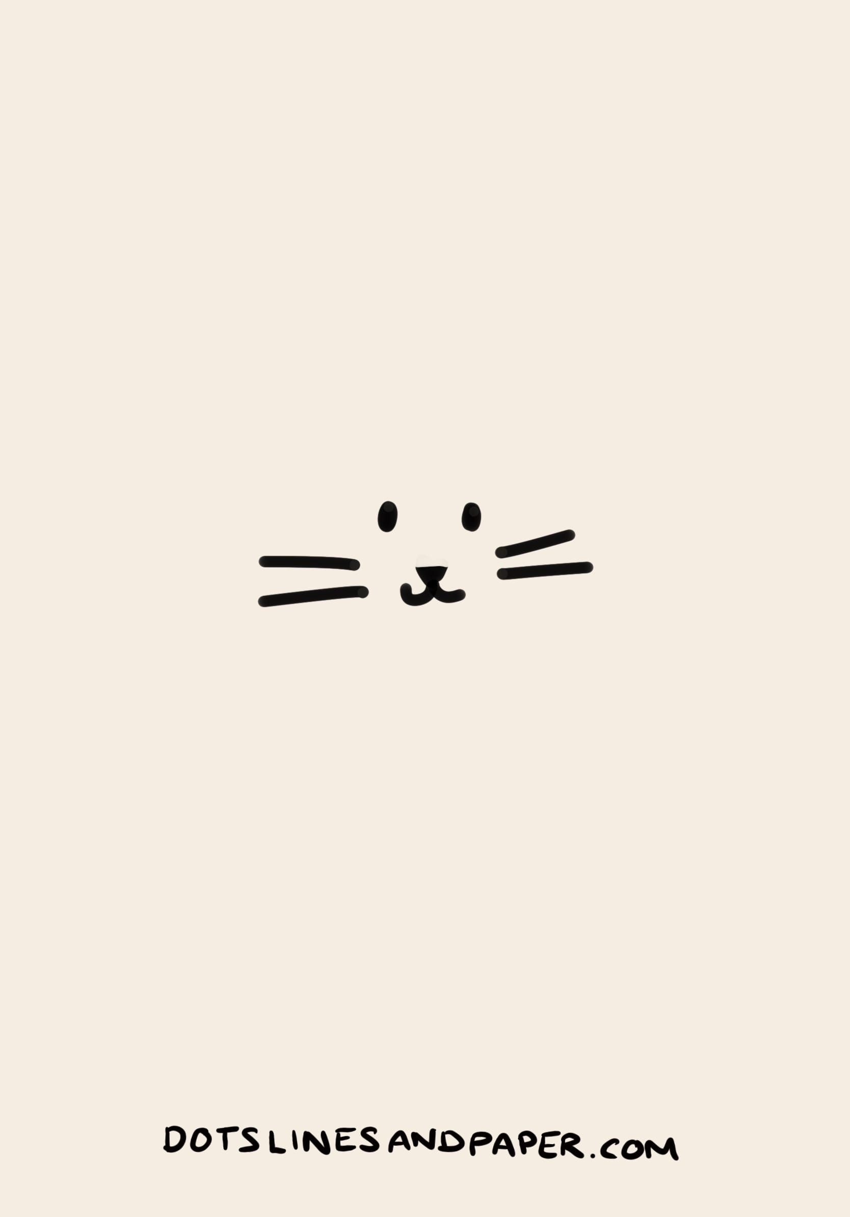 easy and cute drawing of a simple cats face