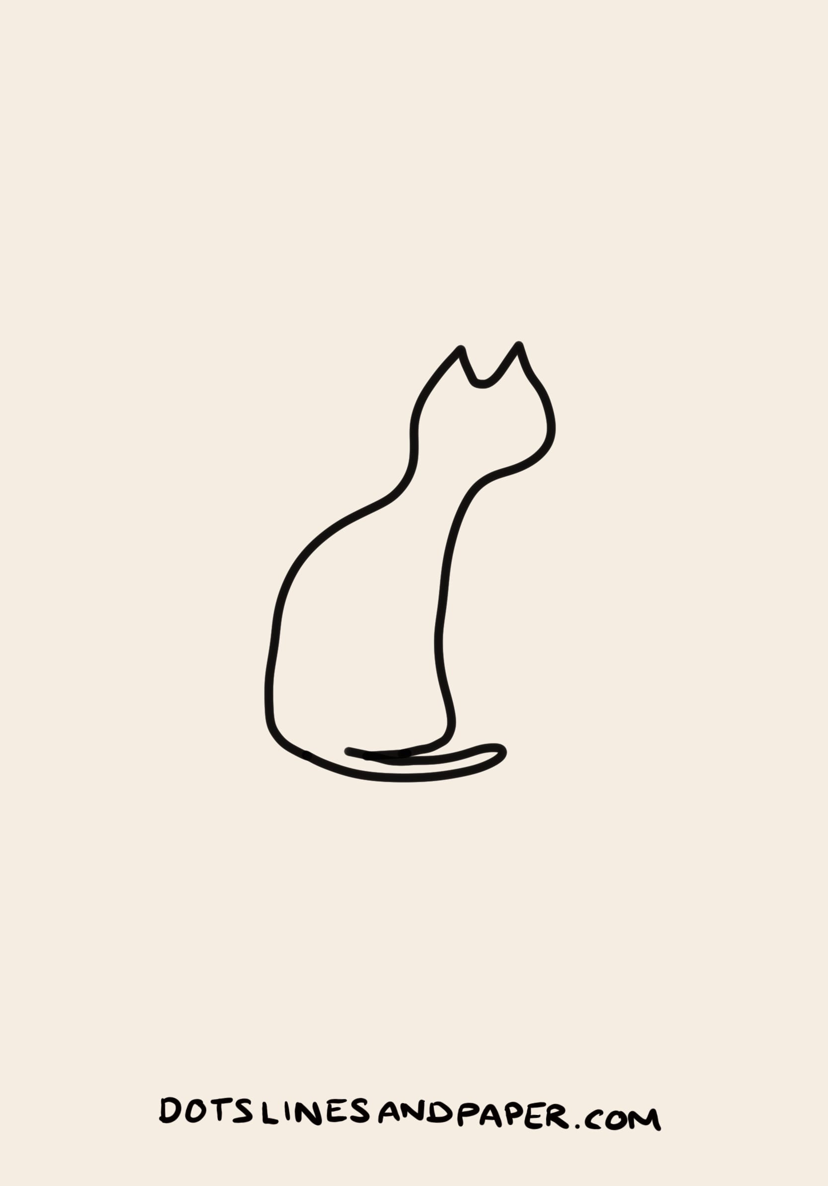 a little drawing of a cat sitting down