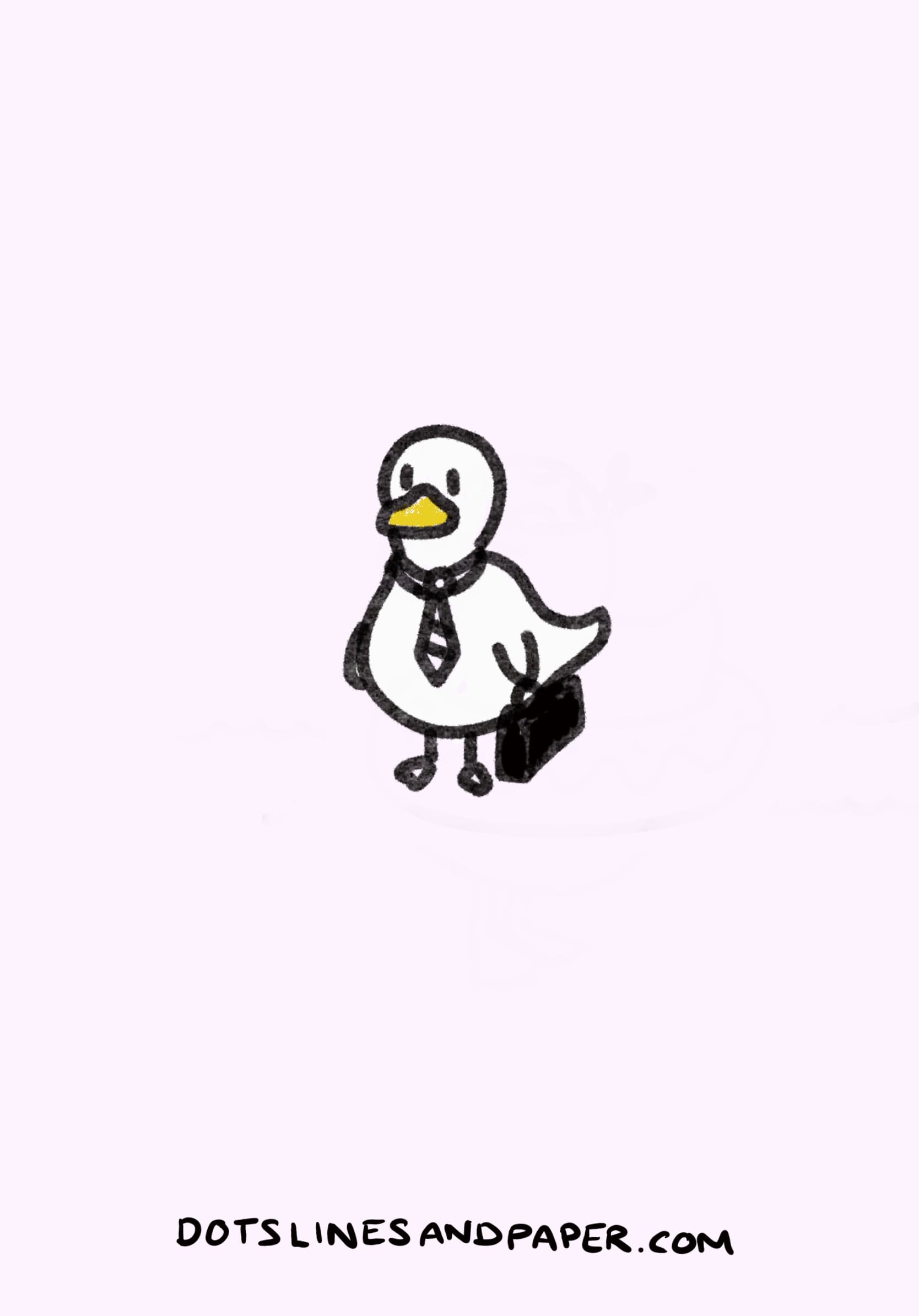 easy and cute drawing of a Duck going to work