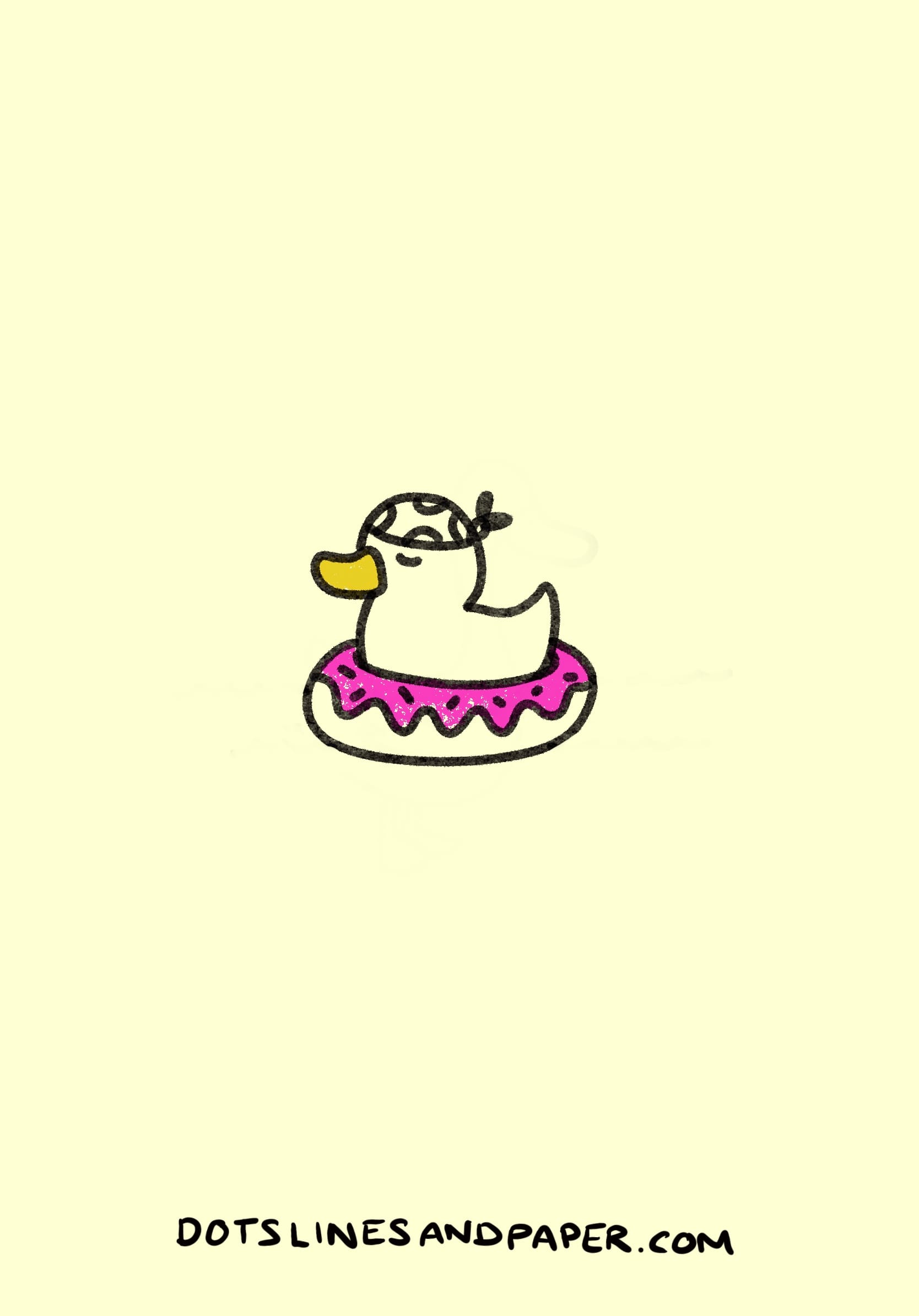 drawing of a Duck in a rubber ring