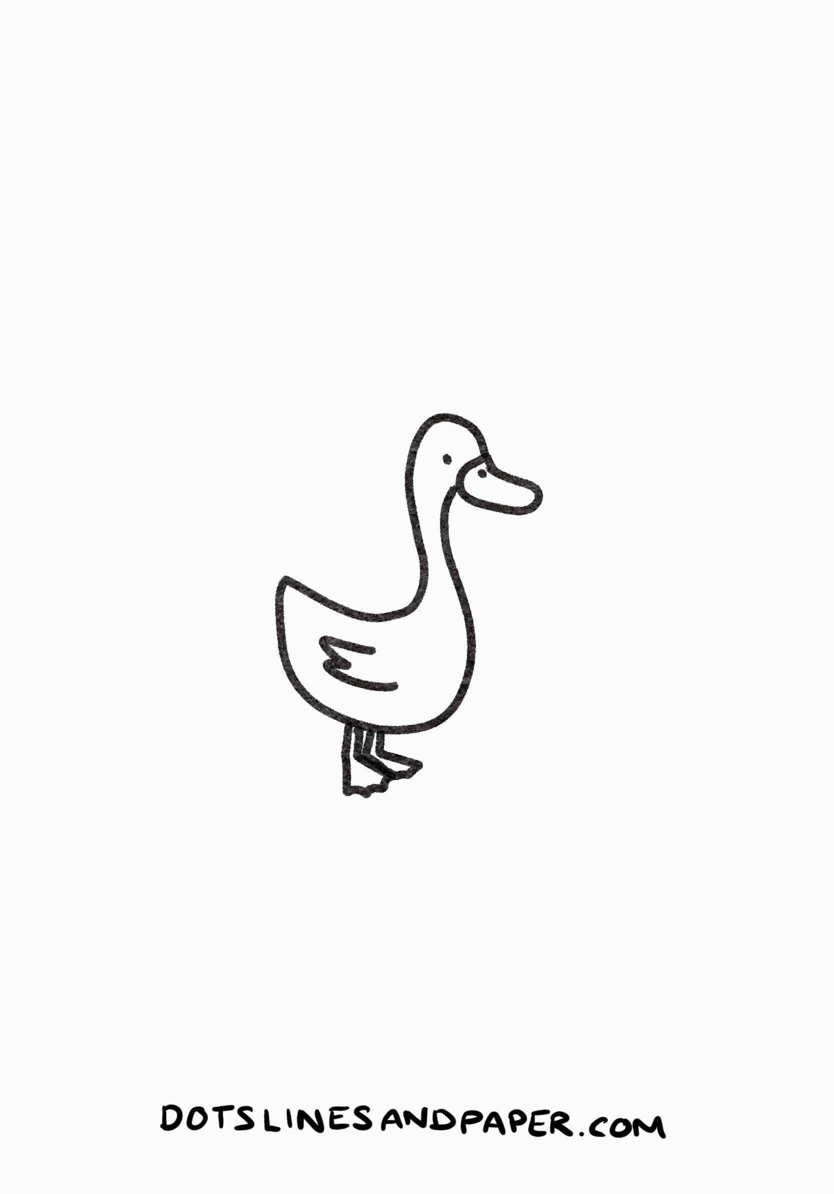 easy duck drawing