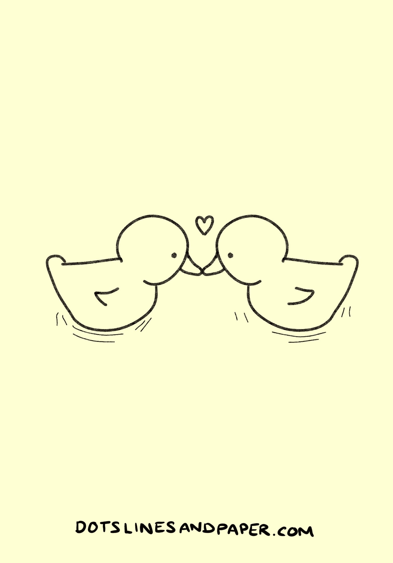 Two Ducks in Love drawing