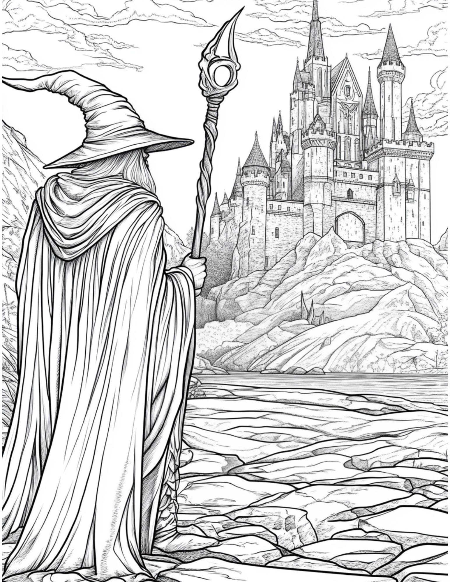 12 Wizard Colouring Pages for Adults 🧙🏻‍♂️