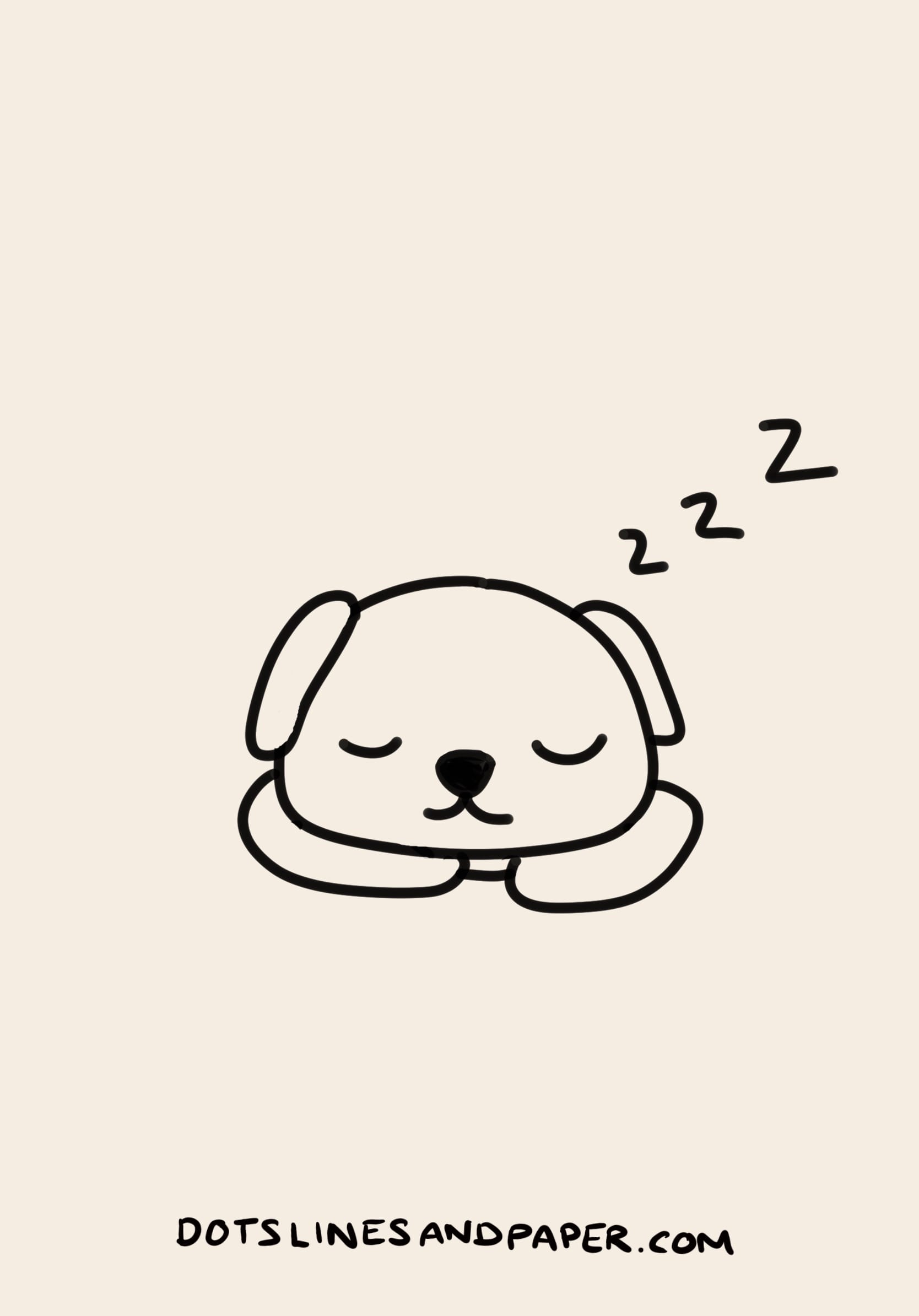 doodle of a cute dog sleeping