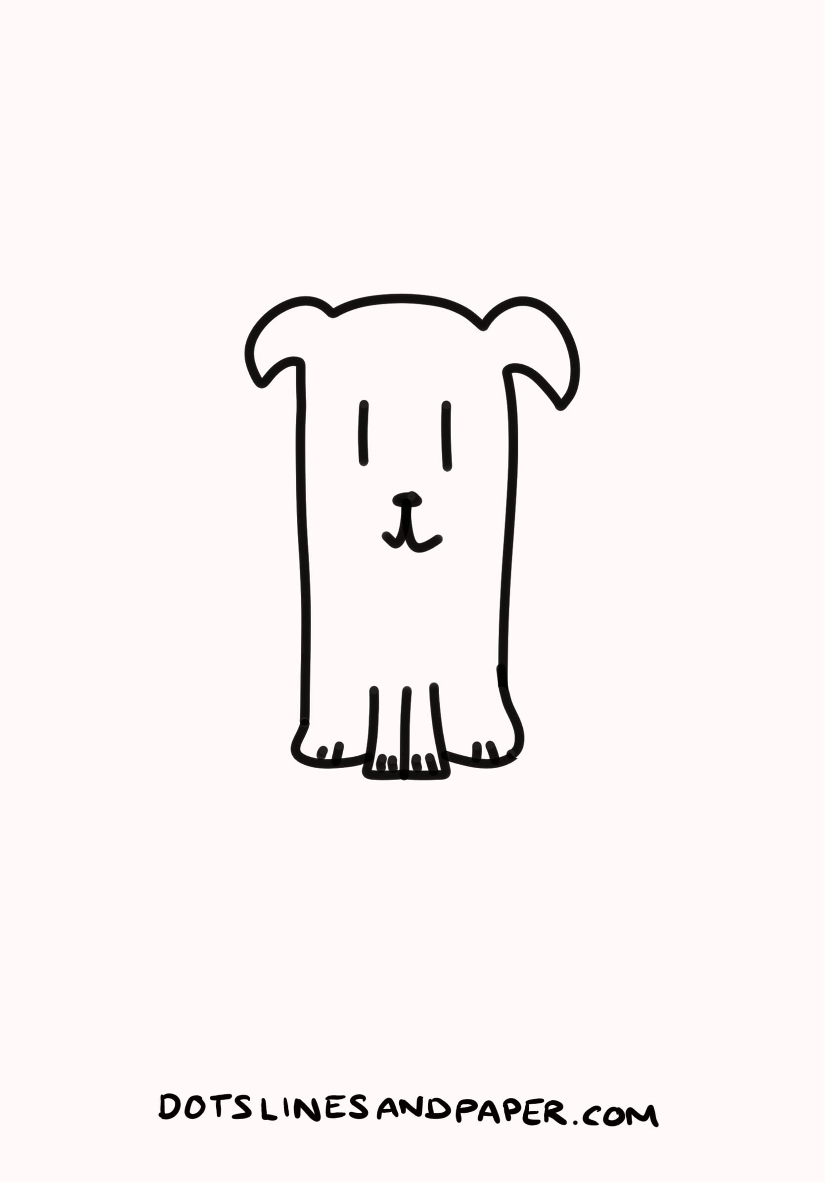 Simple drawing of a dog sitting