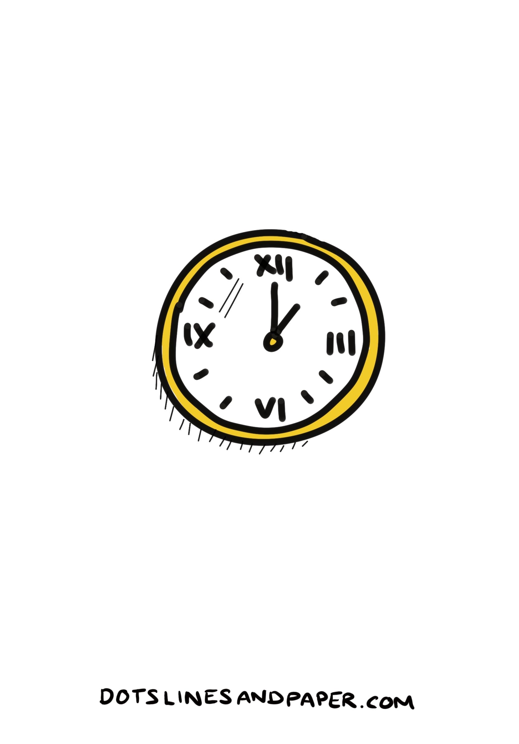 simple drawing of a round clock face