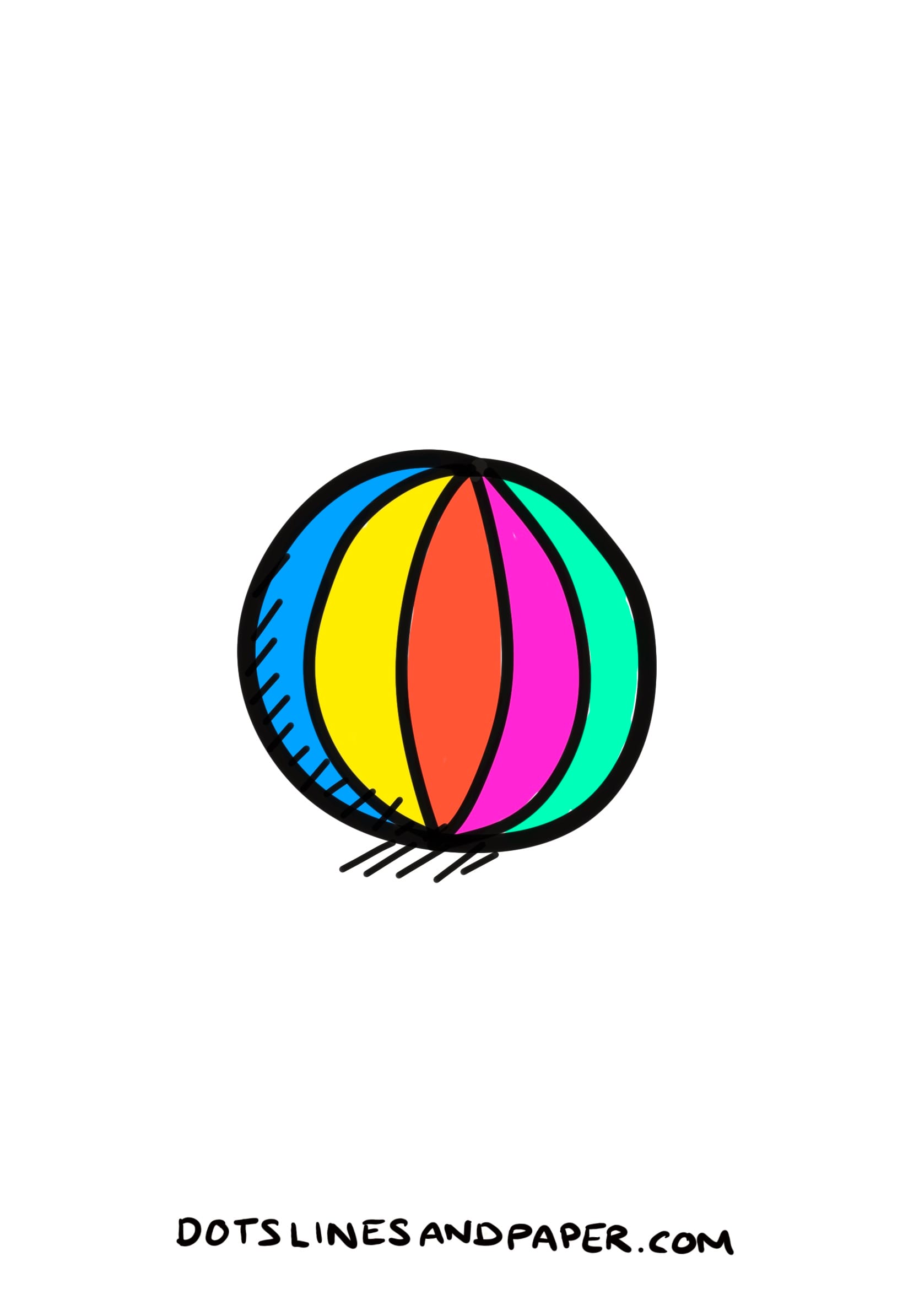 simple drawings of a beach ball