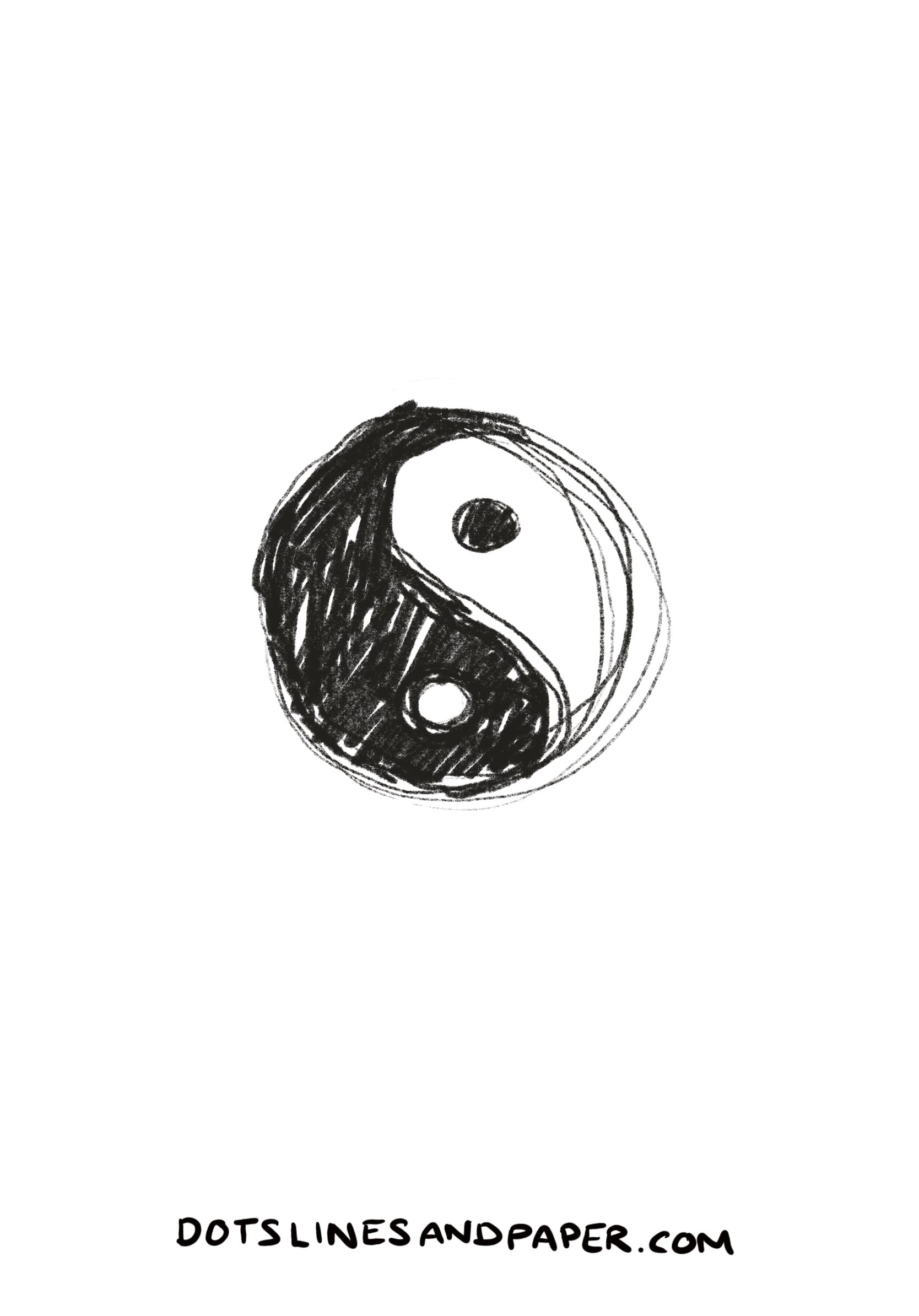 simple drawing of the yin and yang symbol