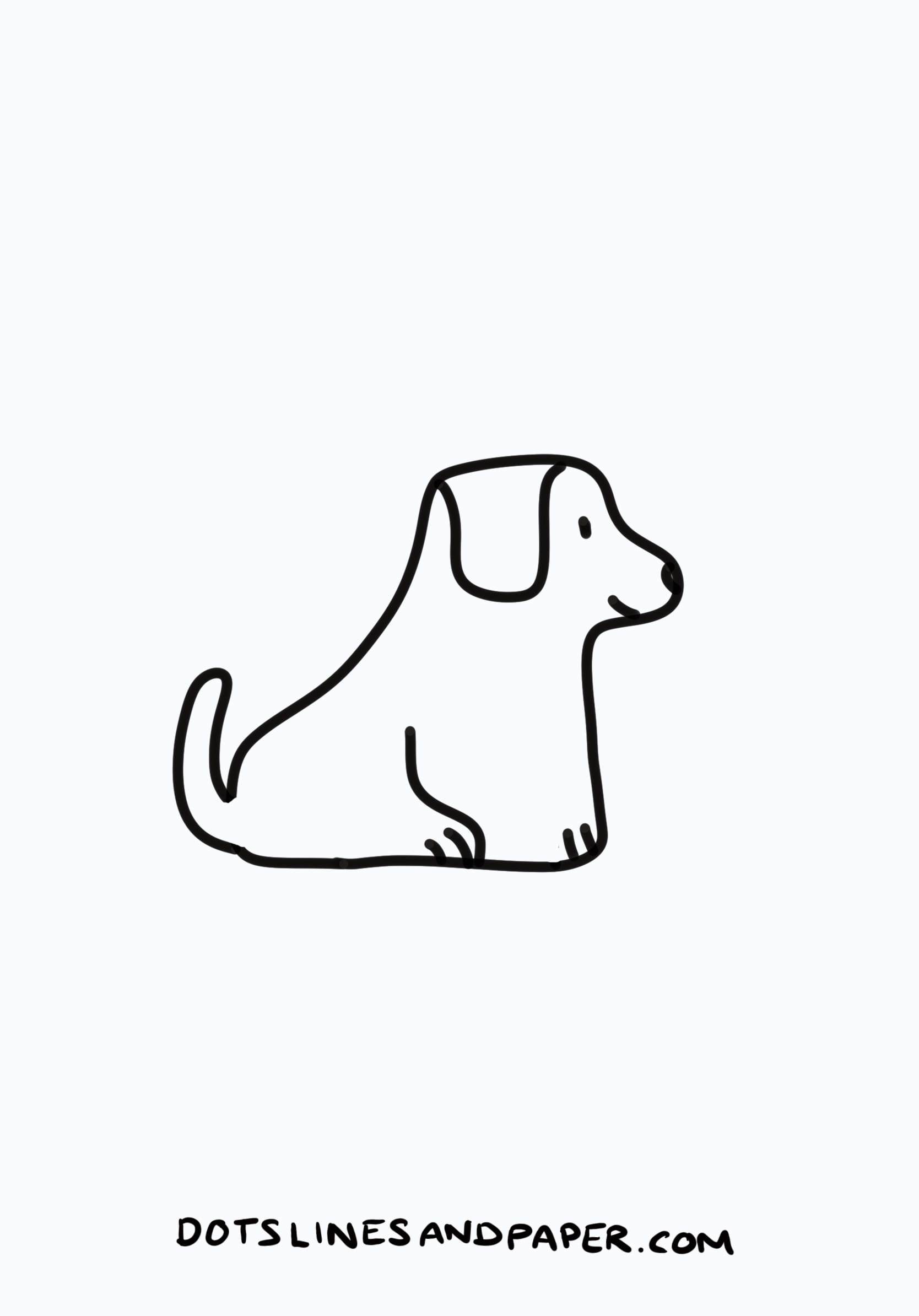 easy line drawing of a dog - my aunty's labrador